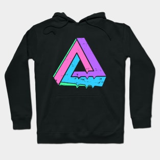 Cyberpunk Retro Wave Electro Synth Pop Escher Triangle Hoodie